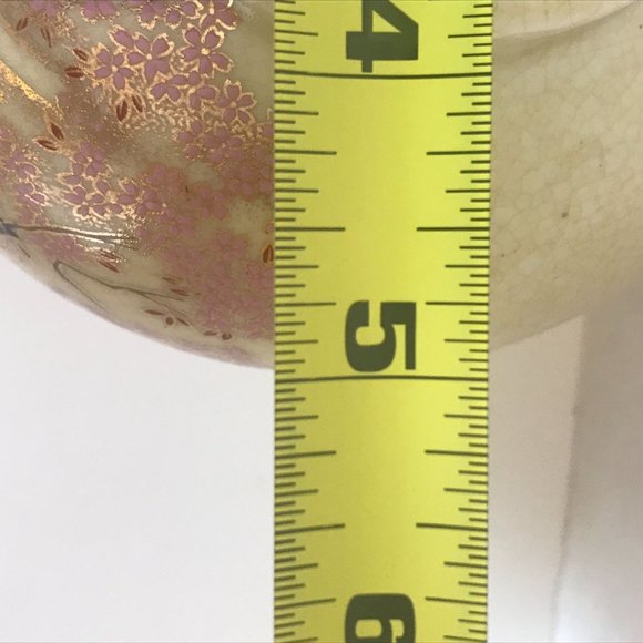 Vintage Japanese Vase Planter Peacock Birds and Cherry Blossom Trees Excellent C - Picture 10 of 16